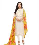 White embroidered chanderi salwar