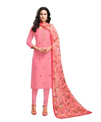 Pink embroidered chanderi salwar 1