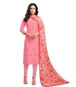 Pink embroidered chanderi salwar