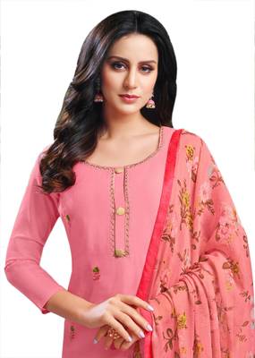 Pink embroidered chanderi salwar 3