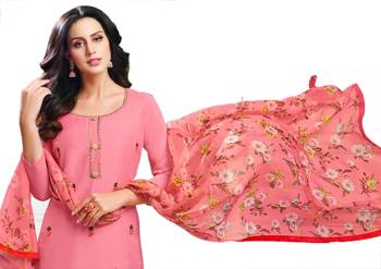 Pink embroidered chanderi salwar 4