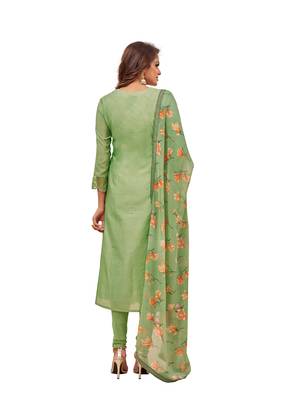 Green embroidered chanderi salwar 2