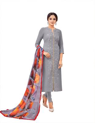 Grey embroidered chanderi salwar 1