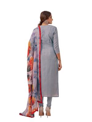 Grey embroidered chanderi salwar 2