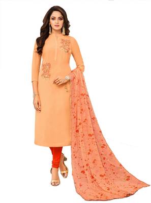 Cream embroidered chanderi salwar 1