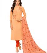 Cream embroidered chanderi salwar