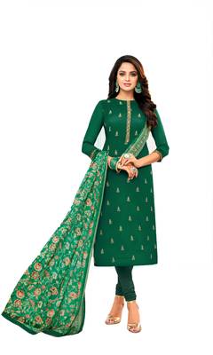 Green embroidered chanderi salwar 1