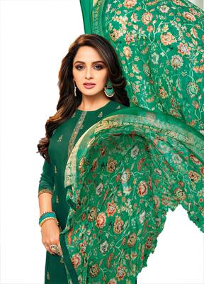Green embroidered chanderi salwar 3