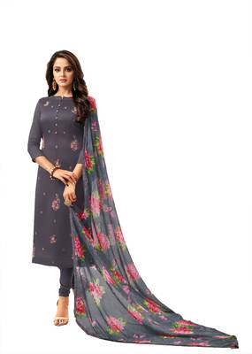 Grey embroidered chanderi salwar 1