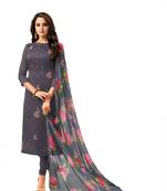 Grey embroidered chanderi salwar