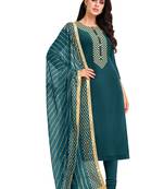 Green embroidered chanderi salwar
