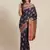 Navy Blue Woven Banarasi Silk Saree With Blouse