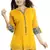 Yellow plain georgette short-kurtis