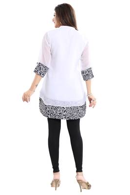 White plain georgette short-kurtis 3