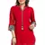 Red plain georgette short-kurtis