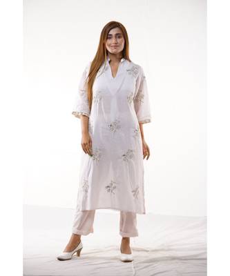 Dull silver kurta 1