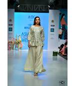 Cotton woven lurex pant sharara with kurti top wth all over ghota embroidery