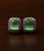 Rose Gold Plated Parrot Stone Embellished American Diamond Stud 216ED446