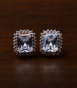 Rose Gold Plated White Stone Embellished American Diamond Stud 216ED449