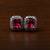 Rhodium Plated Magenta Stone Embellished American Diamond Stud 216ED459