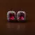Rhodium Plated Magenta Stone Embellished American Diamond Stud 216ED459