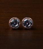Rose Gold Plated White Stone Embellished American Diamond Stud 216ED461