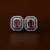 Rhodium Plated Magenta Stone Embellished American Diamond Stud 216ED473