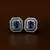 Rhodium Plated Blue Stone Embellished American Diamond Stud 216ED476