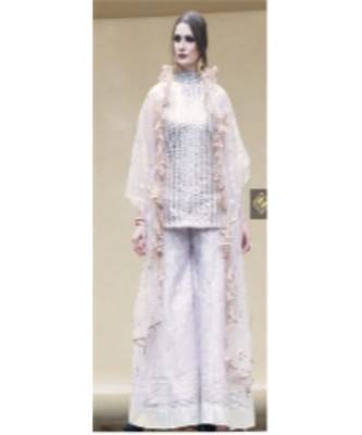 Short silver kurta and sharara set 1