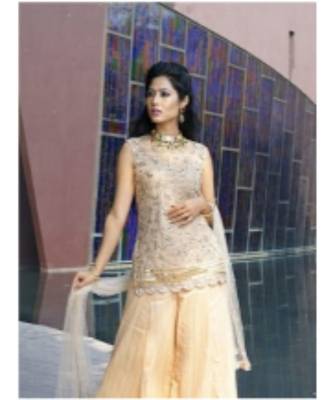 All over hand embroidered kurta set 1