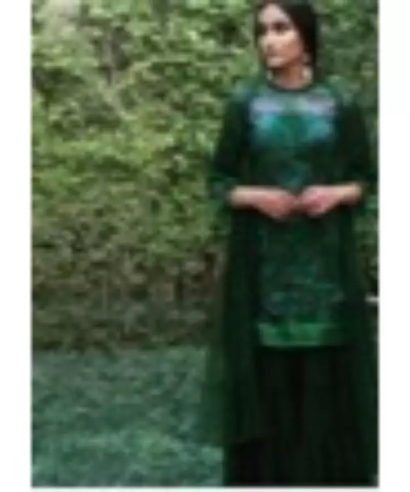 Green sharara set with all over sequence detailing in kurta with georgette sharara with ruffle net duppata.