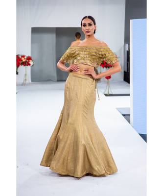 Golden Embroidered Lehenga 1