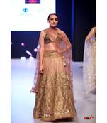 Gold Embroidery  Lehenga With Halter Blouse