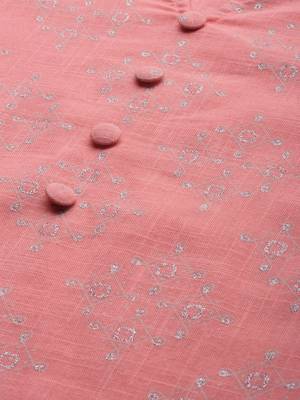 Peach printed cotton cotton-kurtis 4
