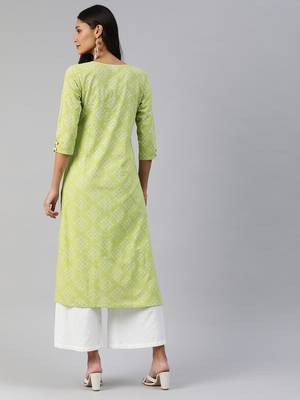 Green printed cotton cotton-kurtis 3