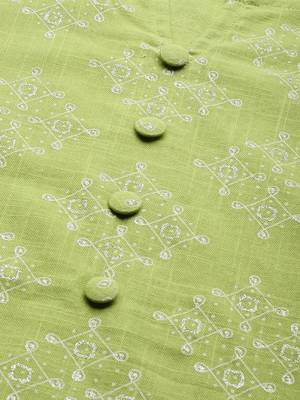 Green printed cotton cotton-kurtis 4