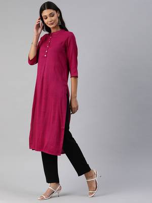 Purple plain viscose cotton-kurtis 2