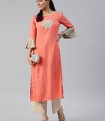 Multicolor plain viscose cotton-kurtis