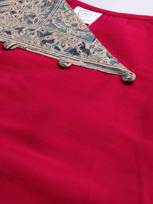 Red plain cotton silk cotton-kurtis 4