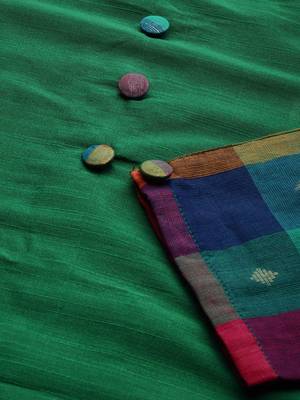 Green plain cotton silk cotton-kurtis 4