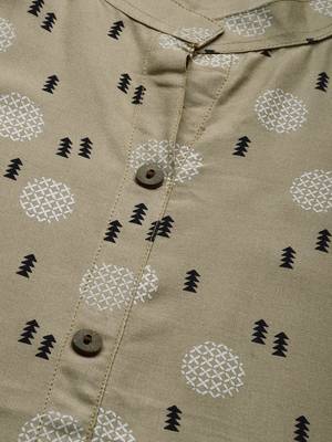 Olive printed viscose cotton-kurtis 4