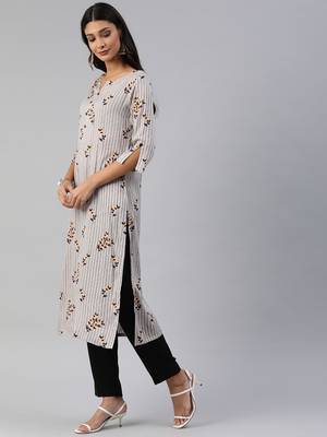 Grey printed viscose cotton-kurtis 2
