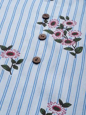Blue printed viscose cotton-kurtis 4