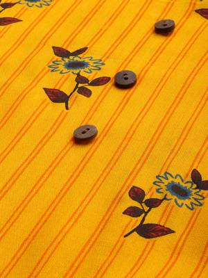 Yellow printed viscose cotton-kurtis 4