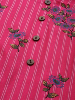 Pink printed viscose cotton-kurtis 4