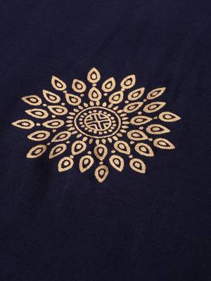 Navy-blue printed viscose cotton-kurtis 4