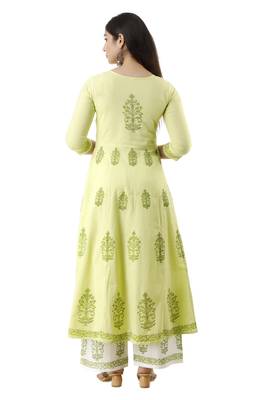 Light-green block print cotton salwar 2