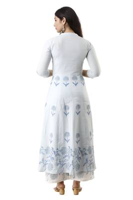 Light-blue block print cotton salwar 2