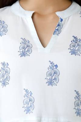 Light-blue block print cotton salwar 4
