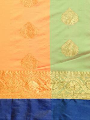 Sangam Prints Multicolor Handloom Silk Woven Work Traditional Saree 3